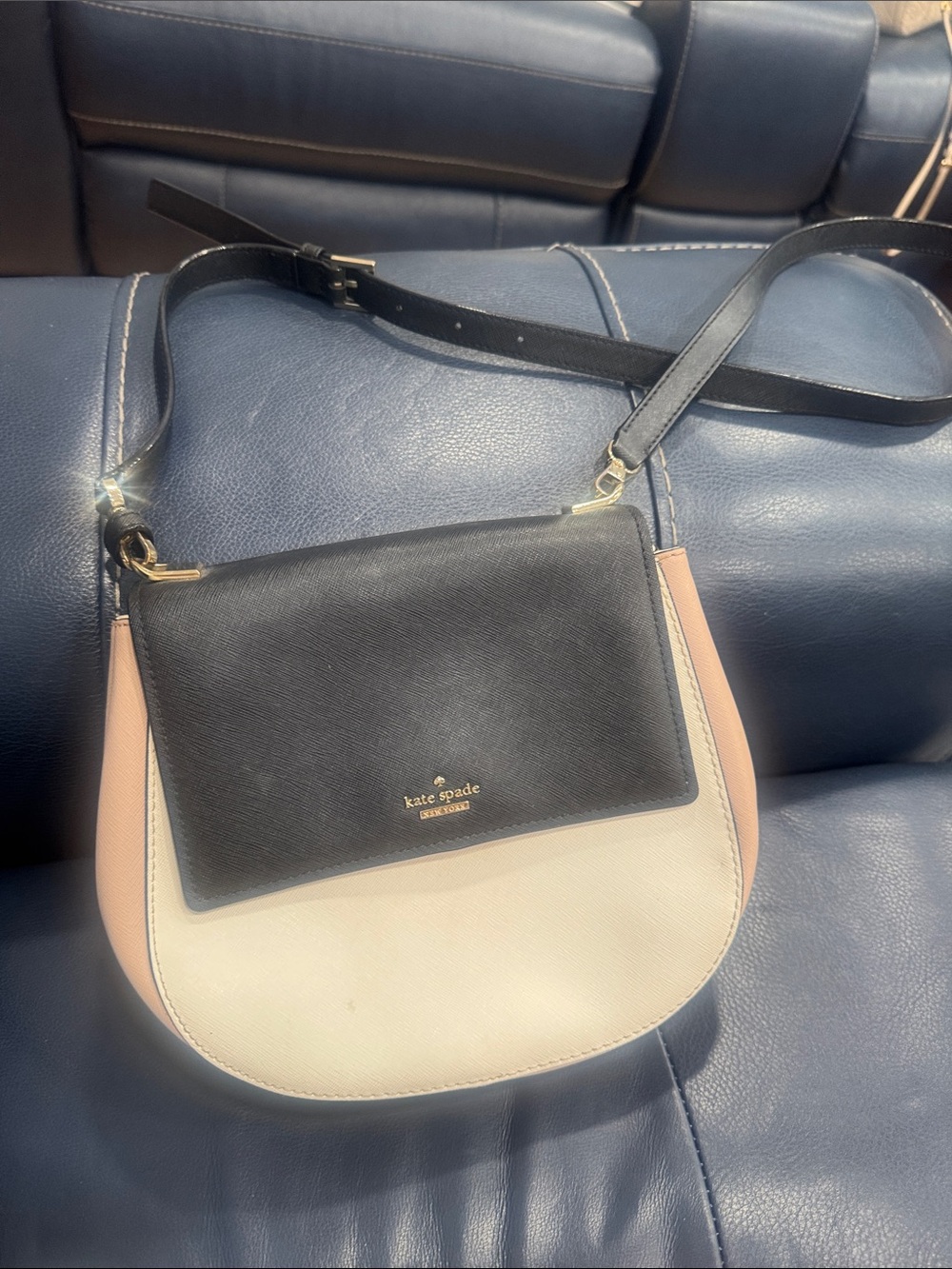 kate spade Black, Blush & Cream Colorblock Leather Crossbody